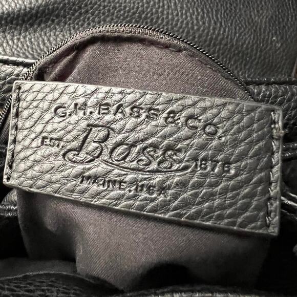 G.H. Bass & Co. Black Pebbled Leather Backpack Made in USA everyday essential - Picture 7 of 8